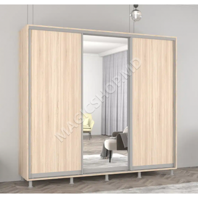 Dulap Aron (2.4m – 2.7m) uși glisante din oglindă și PAL